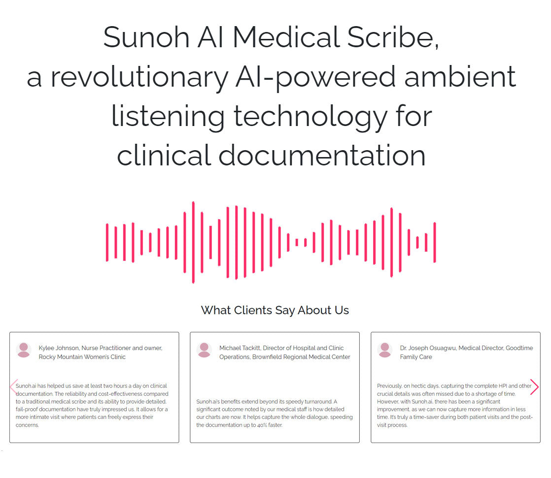 Sunoh.ai - Transcribing Health, Transforming Care